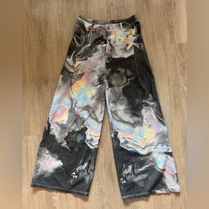 Abstract Patterned Wide-Leg Pants